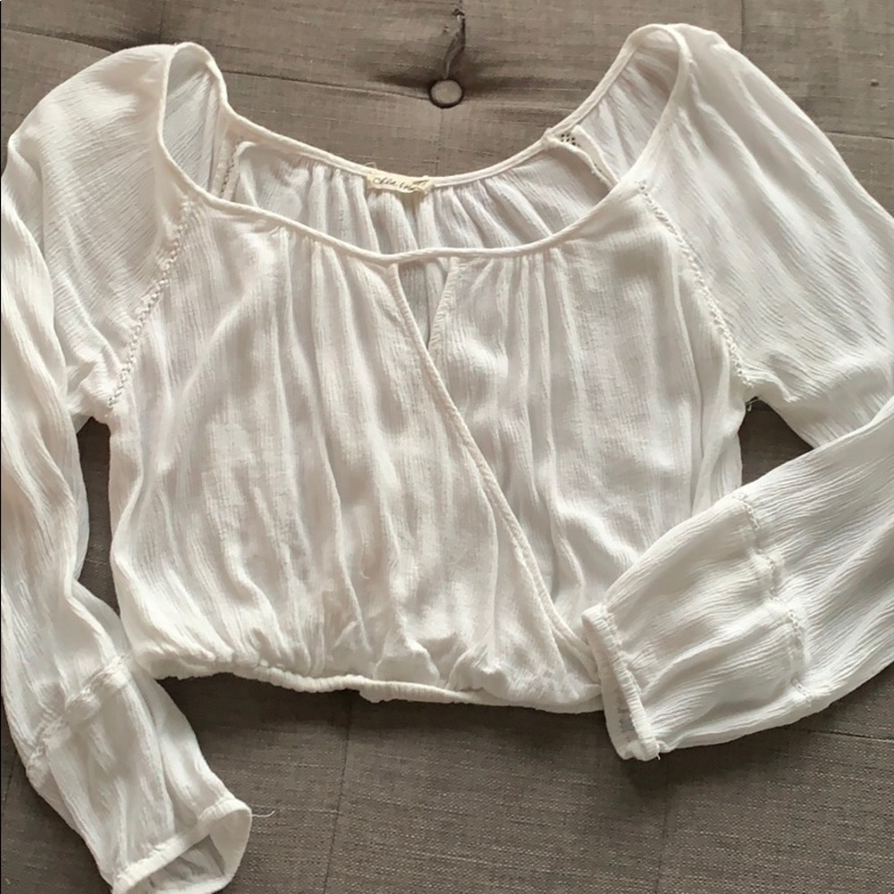 White off the shoulder long sleeve